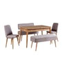 Hanah Home Vina 0701 - 4 - Atlantic, Grey Conjunto de Mesa Extensible y Sillas